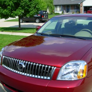 2005 Montego, hood shot, Zaino Z5 & Z2 Pro, and X-pel paint protection